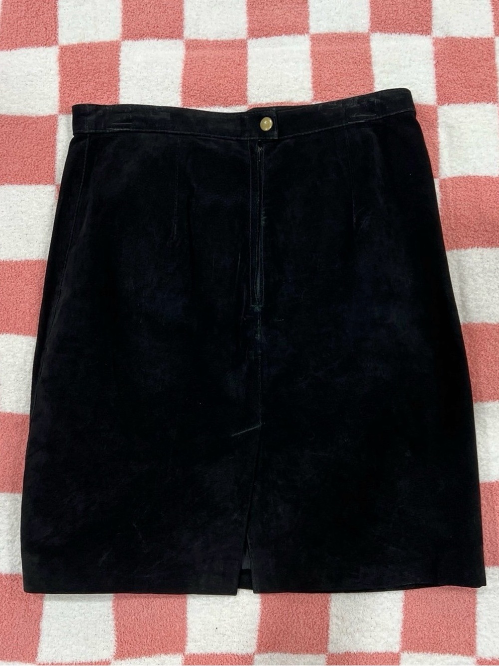 Rock Creek Vintage 100% Leather Skirt Size 14 Knee Length
